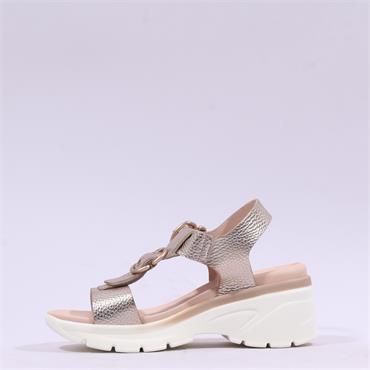 Hispanitas Cedro Ring Buckle Sandal - Gold Metallic